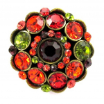 Bague Cr&eacute;ateur 'Eclat des Etoiles' Rouge / Vert 56 punane