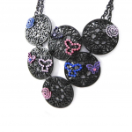 NOA [H9114] - Collier Cr&eacute;ateur 'Carmen' rose bleu sinine