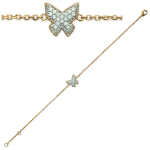 Les Tr&eacute;sors De Lily [I9794] &ndash; valge kullaga &bdquo;Butterfly&rdquo; kullatud k&auml;ev&otilde;ru &ndash; 10x10 mm kuld