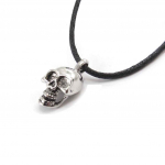 Les Tr&eacute;sors De Lily [J8066] - Collier cr&eacute;ateur 'T&ecirc;te de Mort' argent&eacute; vieilli h&otilde;be
