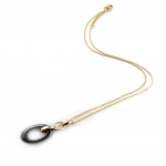 Les Tr&eacute;sors De Lily [L9542] - kullatud kaelakee  Chor&eacute;ographie  must kuld (keraamiline) - 35x12 mm must