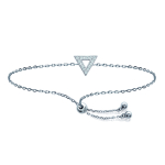 Les Tr&eacute;sors De Lily [M9986] - Bracelet Argent 'Triangle' blanc (rhodi&eacute;) - 10x8 mm h&otilde;be