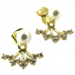 7bis [P8277] - K&auml;sit&ouml;&ouml;na valmistatud  Sissi  kullast elevandiluust k&otilde;rvar&otilde;ngad - 15x13 mm valge