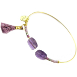 7bis [Q1370] - K&auml;sitsi valmistatud k&auml;ev&otilde;ru  Boho  kuldne lilla - 50 mm 10 mm lilla