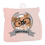 Les Tr&eacute;sors De Lily [Q4018] - Cale porte coton 'Happy Dog' rose  (Chihuahua) - 18x18 cm Heleroosa