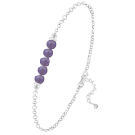 Lily-Crystal [R0949] - Bracelet argent artisanal 'Mineralia' am&eacute;thyste argent&eacute; - 20x4 mm lilla