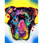 Teemanttikandid V&auml;rviline koerapea 5D Teemantmaal Ristpistes Teemantmosaiik Craft 20X30CM