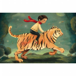 DIY teemantmaal  Cartoon Kids Animal Knight  tikandid ristpistes mosaiikkaunistus 20X30CM