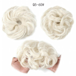 Naiste lainelised lokkis sassis juuksepahmakad s&uuml;nteetilised elastsed juukselipsud pikendusjuuksed Scrunchie juuksepaelad 60