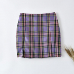 Sweet Girl Student Mini Ruuduline seelik Naiste k&otilde;rge v&ouml;&ouml;koha v&otilde;rega poolitatud l&uuml;hikesed seelikud l&uuml;hikeste p&uuml;kstega XS punane