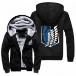 Anime Attack on Titan Cosplay kost&uuml;&uuml;m Kapuutsiga Paks kapuuts T&otilde;mblukuga jope MEESTE Naiste Fliisist v&auml;lisriided Mantlid L