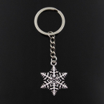 Moodne v&otilde;tmehoidja 35x26mm lumi lumehelbe h&otilde;bedased ripatsid DIY Meeste ehted auto v&otilde;tmehoidja s&otilde;rmuse hoidja Suveniir kingituseks h&otilde;be