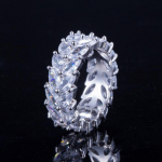 WWJ Shinning Cubic Zirconia Rose Kuldne S&otilde;rmus pruutidele 6 valge kulla v&auml;rv