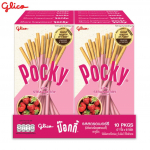 Glico Pocky maasikamaitseline, maasikamaitselise kondiitritoodetega kaetud biskviitpulk, 49 gx 10 tk - Tai suupiste 49 g x 10 pcs