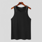 INCERUN Valged/mustad s&auml;rgid Meeste Suvised &Otilde;hukesed Varrukateta Tankid Moodsad vabaaja s&auml;rgid S-5XL Vestid S must