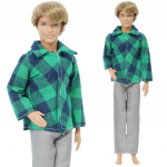 1 komplekt Nukur&otilde;ivad Ken Dolls Meestele Igap&auml;evaseks kandmiseks Mix Triibuline T-s&auml;rk S&auml;rk P&uuml;ksid P&uuml;ksid L&uuml;hikesed p&uuml;ksid Vabaaja riided Ken Doll Kid M&auml;nguasjade tarvikud hall/roheline