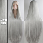 S&uuml;nteetiline kuumakindel pikk sirge keskosa kost&uuml;&uuml;m Cosplay juuksed 100 cm mitmev&auml;rviline peoparukas