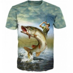 Suvine meeste 3D kalaprindiga T-s&auml;rk &otilde;ues vaba aja kalap&uuml;&uuml;giks Quick Dry Hingav Oversized XXS-6XL l&uuml;hikeste varrukatega T-s&auml;rk M