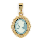 Les Tr&eacute;sors De Lily [R3890] - kullatud ripats  Cameo  kuldne sinine - 15x12 mm sinine