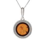 Les Tr&eacute;sors De Lily [R5516] &ndash; k&auml;sit&ouml;&ouml;na valmistatud h&otilde;bedast ripats  Inspiration  merevaik (roodiumiga kaetud) - 19 mm pruun