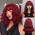 MISS PARUK Naiste mood helelilla laineline parukas s&uuml;nteetilisest kiust &otilde;lgade pikkusega naturaalne laineline Cosplay igap&auml;evane l&uuml;hike parukas 30 cm