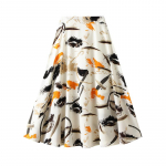 Graffiti lilleline seelik naiste suvine uus k&otilde;rge v&ouml;&ouml;kohaga &scaron;ifoonist tr&uuml;kitud seelik keskmise pikkusega A-kujuline vihmavari seelik one size must