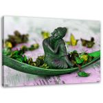 Feeby l&otilde;uenditr&uuml;kk, Buddha figuur ja kroonlehed 60x40 roheline