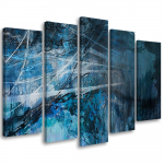 Viieosalise pildiga l&otilde;uenditr&uuml;kk Female Blue 100x70 sinine