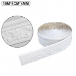 10M 3D isekleepuv seina&auml;&auml;re &auml;&auml;ris, veekindel p&otilde;randaliistu tapeedi kleebis elutoa kodu kaunistamiseks 10M*8CM valge