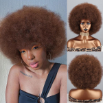 LISI HAIR Africa Women Naturaalne punane pruun puhvis krussis lokkis parukas s&uuml;nteetilisest kiust Cosplay igap&auml;evaseks kandmiseks kohev lokkis parukas 30cm