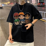 Meeste T-s&auml;rgid Graafiline kiri Moebr&auml;ndi t-s&auml;rgid meestele Meeste R&otilde;ivad Vabaaja T-s&auml;rgid Meeste Suvine Korea Retro M must