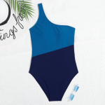 Sinine, &uuml;he &otilde;laga &uuml;hes t&uuml;kis ujumistrikoo, naiste ujumisriided, naiste Boho supelkost&uuml;&uuml;m S sinine