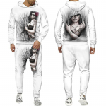 Uudne Skull and Beauty 3D Prinditud kapuutsiga &uuml;likond lahe Unisex t&auml;navaspordir&otilde;ivad, 2023. aasta moodne hiphopi dressipluusid, p&uuml;kste komplekt S