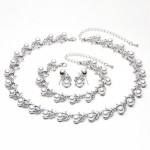 Naiste mood kivist kaelakee komplektid p&auml;rlikee k&otilde;rvar&otilde;ngad k&auml;ev&otilde;ru pulma ehete komplekt Necklace+Earring+Bracelet h&otilde;be