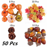 Halloweeni kunstlik k&otilde;rvitsa vahtralehe kaunistus Saagikoristus S&uuml;gis S&uuml;gis T&auml;nup&uuml;ha V&otilde;ltsitud Puuviljad S&uuml;gis Kodu K&ouml;&ouml;gi Sisustus Peokaunistus 50 pcs