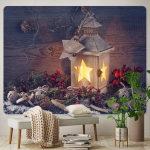 H&auml;id j&otilde;ule seinaripp Hipi kodukaunistuse taustariie suures m&otilde;&otilde;dus gobel&auml;&auml;n Boheemlase kaunistusega reisimadrats 95x70cm