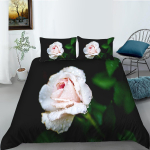 3D roositeemaline voodipesukomplekt Moodne romantiline armastusega tekikott ja padjap&uuml;&uuml;r, mis sobib armastajate ja paaritubade kodukaunistamiseks Baby 100x135cm