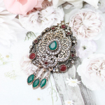 Bohemian Crystal Pross Metal Sall Riietus Lilled Pross Hall Kivi Ehted roheline