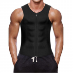 Neopreenist higivest salendav kehavormija meestele Shaping Vest Fitness Fat Burner Shaper Tank Top Treenings&auml;rk Muskulatsioonis&auml;rk T&otilde;mblukuga &uuml;likond meestele XXXXL must
