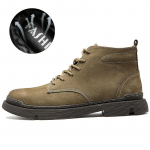 Ehtsast nahast meeste saapad S&uuml;gistalvised poolsaapad meeste kingad 38 khaki