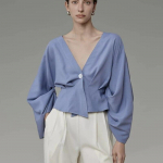 Naiste topid Massiivsed lahtised riided &Uuml;he n&ouml;&ouml;biga V-kaelusega s&auml;rk S&uuml;gistalvine Prantsuse stiilis Elegantne pikkade varrukatega pluus 28708 S orion i v&auml;rv