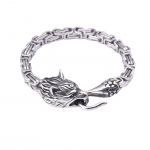 Meeste roostevabast terasest hundipea hundi saba k&auml;ev&otilde;ru Viking hundi peaga k&auml;ev&otilde;ru ehted 19CM