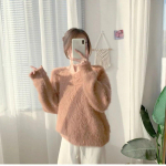 S&uuml;gis-/talvise imitatsiooniga naaritsa fliisist sviiter naistele avara &uuml;ler&otilde;ivaste s&auml;rk, V-kaelusega topp naistele, kudumid, pullover, naistele One Size sinine