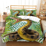 3D Snake Prinditud voodipesukomplekt pehmete loomade voodipesu ja padjap&uuml;&uuml;ridega 2/3 tk &uuml;he-/kaheinimesevoodiga poisituba t&auml;issuuruses Kiirelt kuivav pestav kodutekstiil Baby 100x135cm