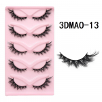 HBZGTLAD Kassisilma ripsmed 3D looduslikud kunstripsmed kohevad pehme rist 5 paari Manga Lashes Wispy looduslik ripsmepikendusmeik