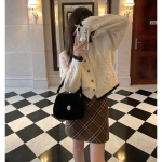 Naiste s&uuml;gistalvine silmkoeline kampsun kampsun l&uuml;hike O-kaelus t&auml;isvarrukatega praetud taigna keerdumine lahtine mantel &uuml;hev&auml;rviline One Size roosa