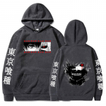 Anime Tokyo Ghoul kapuutsid Ken Kaneki Graafilise tr&uuml;kiga dressipluusid Meeste vabaaja hip-hop t&auml;navar&otilde;ivad paarile pulloverid lahtine kapuuts XXXL