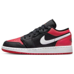Air Jordan 1 Low GS Alternate Bred Toe Laste tossud Must Valge Gym-Red 553560-066 39