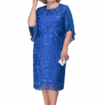 Naiste peokleit Suures suuruses lilltikandid l&uuml;hikeste varrukatega pulmadeks Luksuslik Elegantne &uuml;hev&auml;rviline kahekihiline pits, lilleline balliballi Bodycon Chubby 3XL kuninglik sinine v&auml;rv