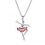 Lady Balerina ripats Kaelakee Rhinestone Charm Ehted Xmas King tumesinine v&auml;rv